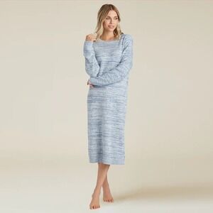 Oprah's Fav SOFTIES Marshmallow Crew Neck Lounger Dress Midi w/Pockets NWOT L/XL